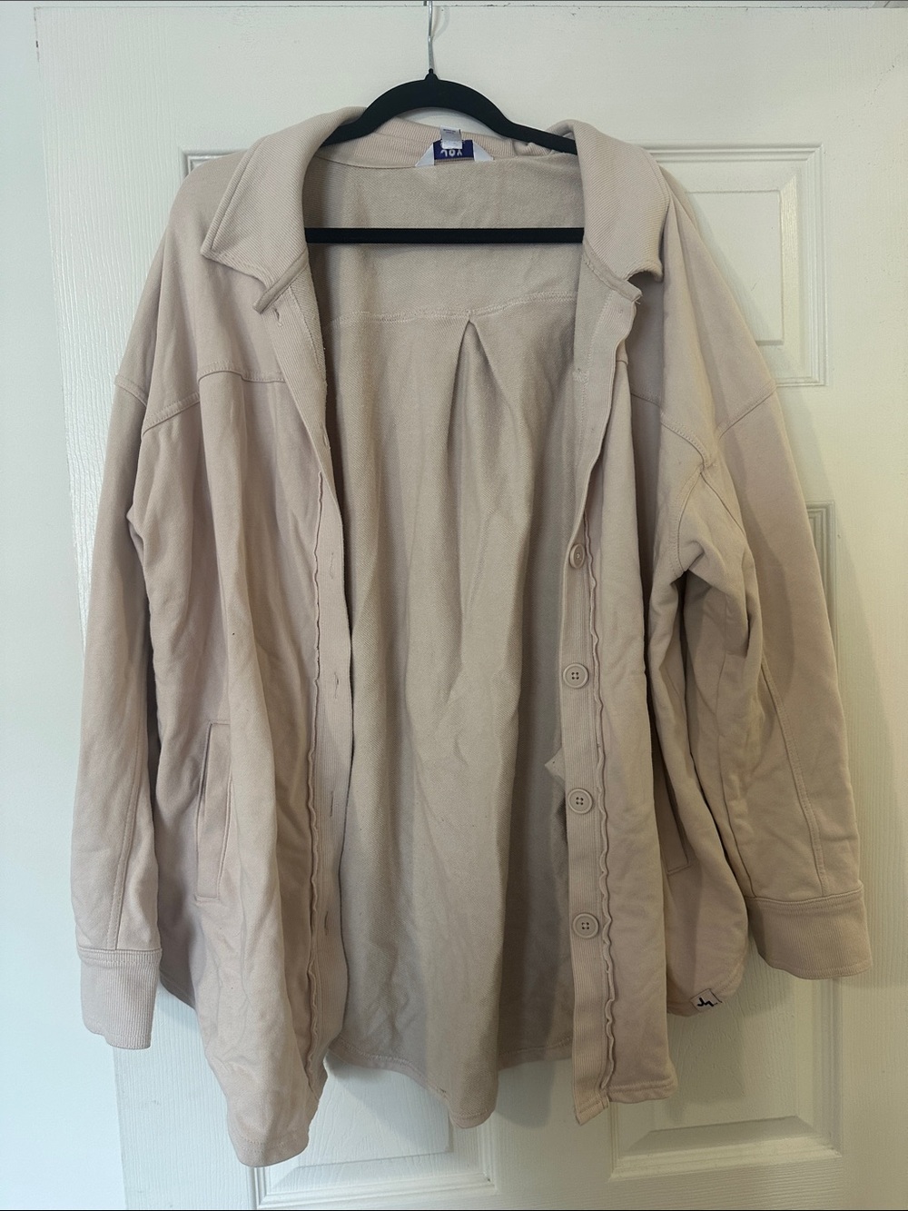 Casual Oversized Women's Jacket - Beige